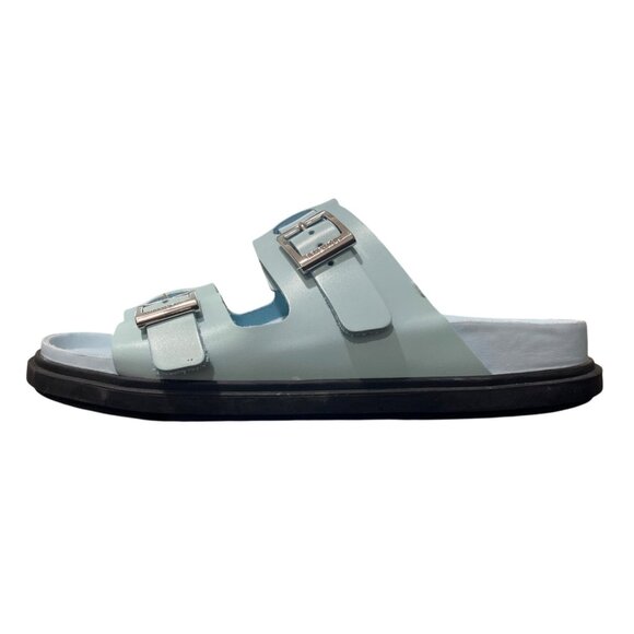 Birkenstock St Barths Slides Mineral Blue Sandals Buckle Women Size 38/ US 7 NEW - Picture 2 of 9